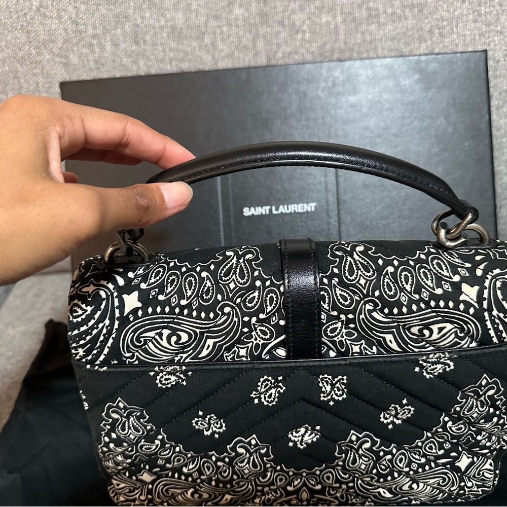 Yves Saint Laurent Paisley College Tophandle Handbag Strap Included - Picture 14 of 15